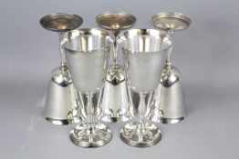 Six Silver Plate Wine Goblets