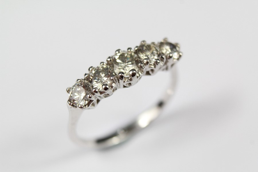 An 18ct White Gold Five-stone Diamond Ring - Image 3 of 3