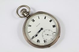 A Silver Vintage Open-faced Rolex Self-wind Pocket Watch