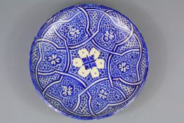 A 19th Century Blue and White Morocco Terracotta Bowl