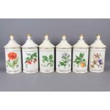 Six Limoges 'Warin' Apothecary Lidded Jars