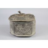 An 18th Century Lead Oval-Shaped Tobacco Box and Cover