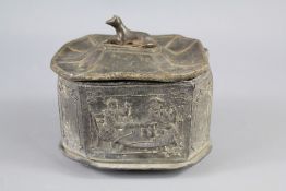 An 18th Century Lead Oval-Shaped Tobacco Box and Cover