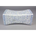 A Circa 1910 Chinese Blue and White Head Rest