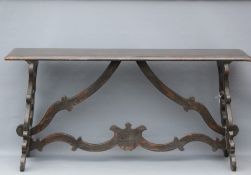 An Italian Ebonised Console Table