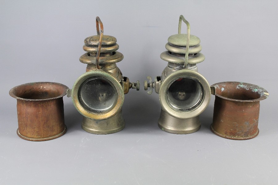 Two Early 20th Century Brown Bros London 'Veena' Vehicle Lamps