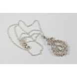 A Silver and Cubic Zircon Belle Epoque Style Necklace
