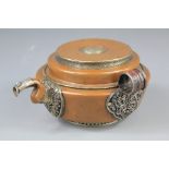 An Antique Tibetan Copper and Silver Ewer