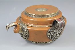 An Antique Tibetan Copper and Silver Ewer