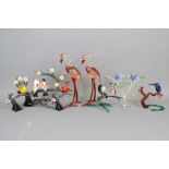 Six Glass Bird Figurines