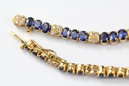 An 18ct Yellow Gold Sapphire and Diamond Bracelet