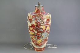 An Early 20th Century Japanese Satsuma Polychrome Lamp Base