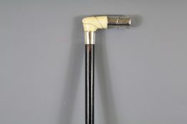 An Antique Silver Topped and Ivory Walkiing Stick