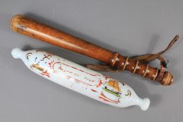 Glass Victorian Rolling Pin and Truncheon