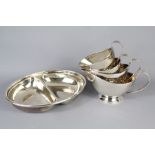 Four Graduated Monarch Silver-Plated Sauce Boats