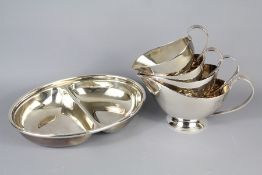 Four Graduated Monarch Silver-Plated Sauce Boats