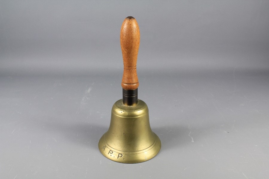 A Brass School Bell inscribed A.R.P.