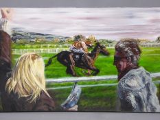 Nicholas Pike: Oil on Canvas "Cheltenham Races"