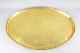 A Hand Beaten Oval Brass Tray