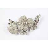An 18ct White Gold Diamond Floral Brooch