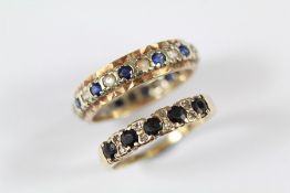 A Lady's 9ct Gold Sapphire and Diamond Ring