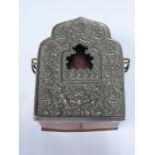 Antique Tibetan Copper and Silver Prayer Box