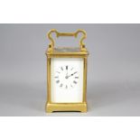 A 19th Century French Brass Repeating Carriage Clock