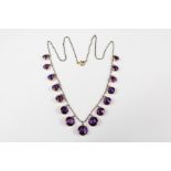 An Edwardian 14/15ct Gold Graduated Amethyst Necklace