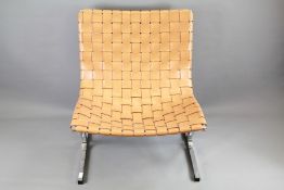 A Barcelona Leather Strap Chair