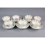 18th Century English Tea Bowls and Saucers.