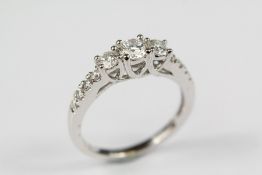 A 14ct White Gold Diamond Ring