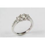 A 14ct White Gold Diamond Ring