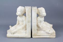 A Pair of French Plaster Book Ends