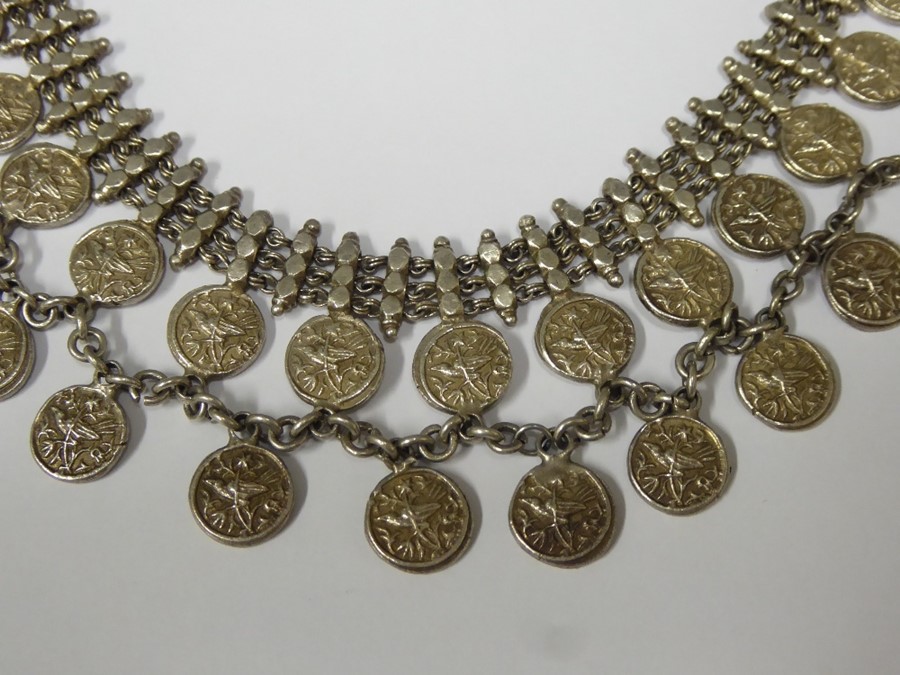 An Eastern Mediterranean Silver Coin Necklace - Image 2 of 2