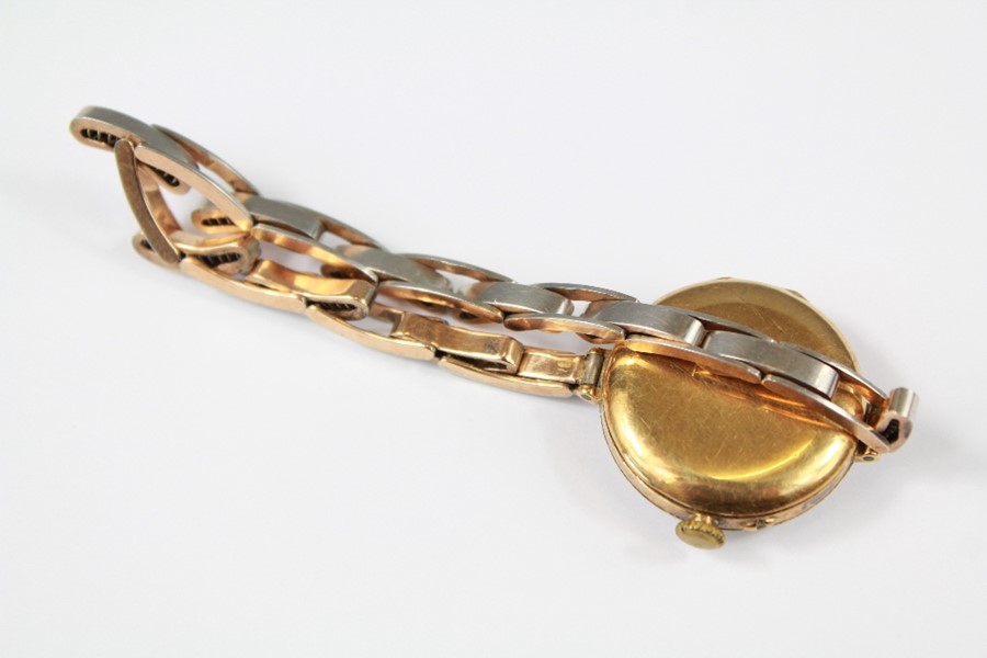 Lady's 14/15ct Gold, Platinum and Diamond Wrist Watch - Image 3 of 3