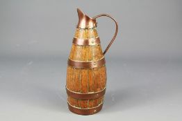 Antique French Oak and Copper Banded Jug