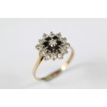 A 9ct Gold Sapphire Cluster Ring