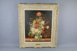 Christian Karner 20th Century Oil on Canvas Floral Still Life