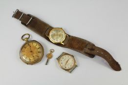 A Vintage Brass Cased Open Faced Pocket Watch