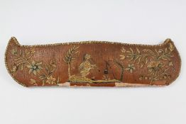 A 19th Century Delicate Huron Embroidered Canoe
