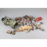 A Quantity of Vintage WWII Related Lead Soldiers and Sandbags