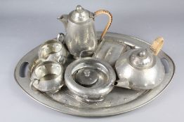 English 'Unity' Hammered Pewter Tray