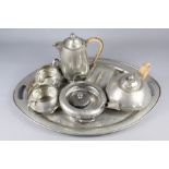 English 'Unity' Hammered Pewter Tray