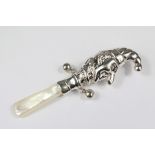 A Silver Mr Punch Baby's Rattle
