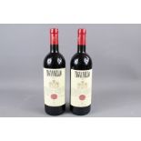 Two Bottles of 2001 Antinori Tignanello Toscara Red Wine
