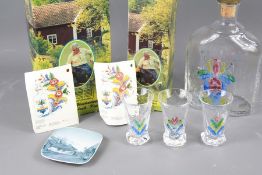 "Sea of Sweden" Crystal Folk Glass Decanter