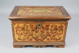 Italian Carved Wood Jewellery Box