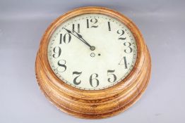 An Oak Frame Circular American Wall Clock