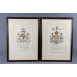 Two Heraldic Motto Prints