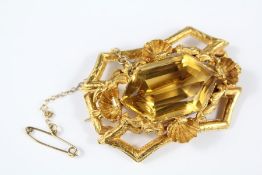 Antique 18ct Gold and Citrine Brooch